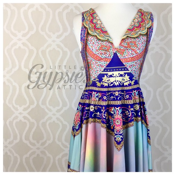 Antique Rainbow Unicorn Maxi Dress - Picture 2 of 16